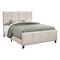Monarch Specialties Bed, Queen Size, Platform, Bedroom, Frame, Upholstered, Linen Look, Wood Legs, Beige, Black I 6026Q - alternate 1